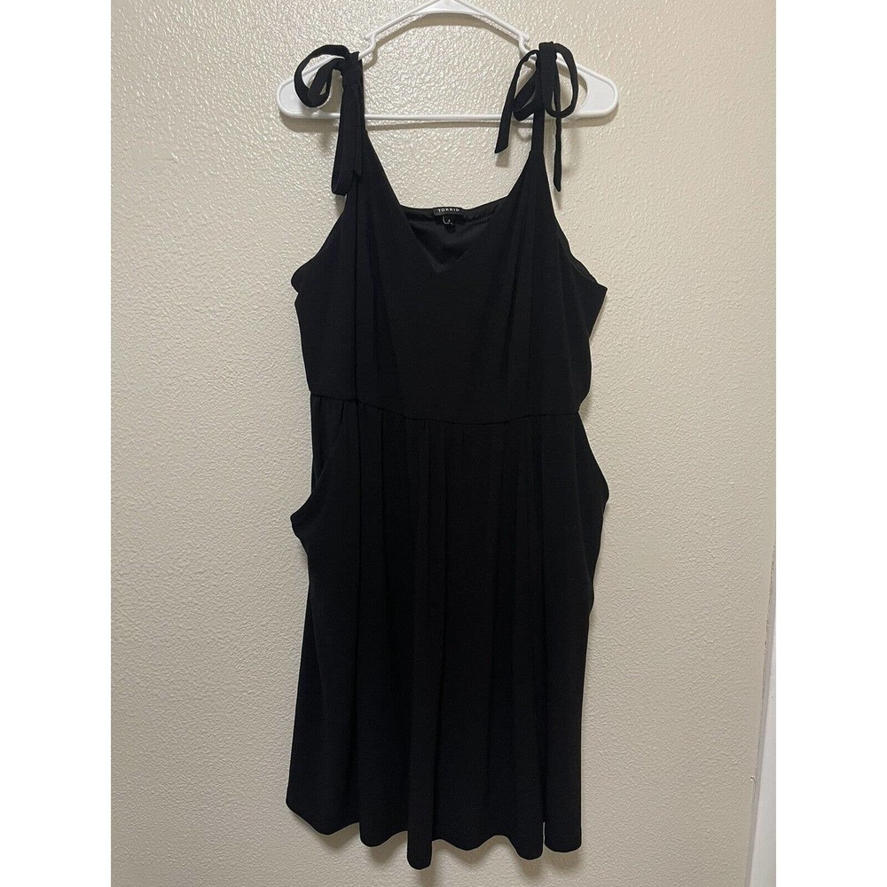 Torrid Women’s Black Bow Tie Strap Fit and Flare Skater Dress Plus Size 4XL